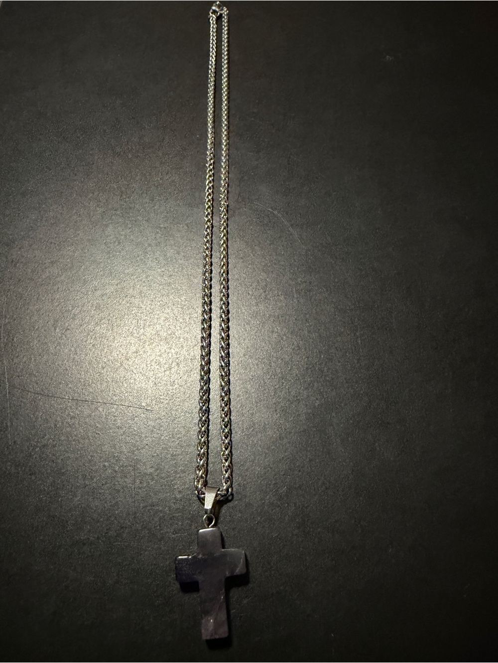 Silver Cross Pendant Necklace - Women's Silver Tone